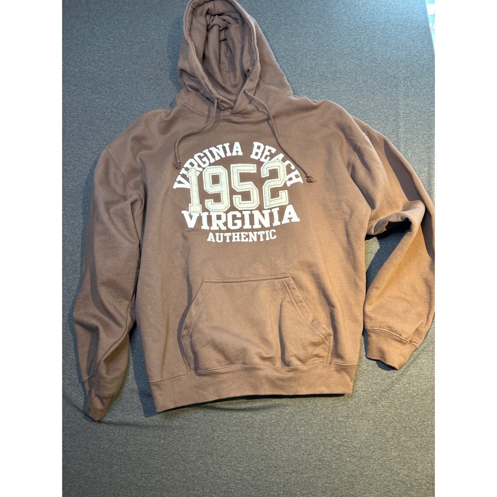 U.S. Vintage Virginia Beach 1952 Hoodie Mens XL Tan Pullover Sweatshirt RN112932